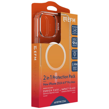EFM Zurich MagSafe and Impact Screen Protector Bundle For New iPhone 2024 6.9 Pro Max-Clear